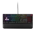 ASUS ROG Strix Scope Deluxe RGB Wired Mechanical Gaming Keyboard with Cherry MX switches (Blue Switches), Aluminum Frame, Wrist Rest, Aura Sync Lighting And Additional Silver WASD For FPS Games Black 90MP01I2-B0UA00