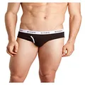 Bonds Men's Underwear Cotton Blend Guyfront Brief - 1 Pack, Black & White (1 Pack), Medium