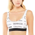 Calvin Klein Women's Heritage Logo (Retro Comp) Crop Bra, White Bqf4057, Small