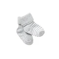 Bonds Baby Classic Cuff Socks - 2 Pack, New Grey Marle (2 Pack), 2-4 (1-2 Years)