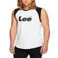 Lee Men's Raglan Muscle Tank, White/Black, M