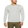 Lacoste Men's Basic Crew Neck Cotton Sweater, Silver Chine, XX-Large