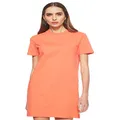 Calvin Klein Jeans Women's Tape Logo T-Shirt Dress, Hot Coral, S