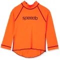 Speedo Baby Logo Long Sleeve Suntop, Fluro Orange, 4