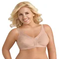 EXQUISITE FORM Side Shaping Wirefree Plus Size Bra with Floral Lace, Size 42C, Rose Beige