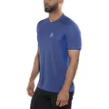 Salomon Men's Trail Runner Short-Sleeved Tee, Surf The Web Dress Blue, S