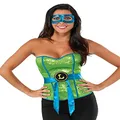 Nickelodeon Rubie's Costume Co Women's Teenage Mutant Ninja Turtles Classic Sequined Leonardo Corset, Multi, Medium