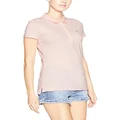 Tommy Hilfiger Women's Cotton Stretch Slim fit Polo Shirt, Ballerina Pink, X-Large