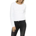 Calvin Klein Women's Harper LS Crew Neck Sweatshirt White