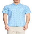 Mossimo Men's Knox Short Sleeve Shirt, Blue, Medium