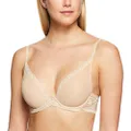 Calvin Klein Women's Perfectly Fit Perennial Lightly Lined Plunge Bra, Bare, 12A