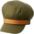 Will & Bear Unisex Foster Green Baker Boy Vintage Cap, Green, Medium