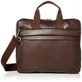 Knomo Barbican Foster, 14" Leather Laptop Business Briefcase, with a Slim Design, Device Protection, Detachable Strap and KNOMO ID, Brown