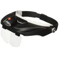 Carson CP-60 MagniVisor Head-Band LED Lighted Magnifier with 4 Interchangeable Lenses, White, 4-Inch