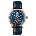Ingersoll Men's Automatic Regent Blue Dial Automatic Watch for Men with Rose Gold Case and Blue Leather Strap analog Display and Leather Strap, I00301