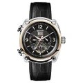 Ingersoll Men's Automatic Michigan Black Dial Automatic Watch for Men with Rose Gold/Silver Case and Black Leather Strap analog Display and Leather Strap, I01102