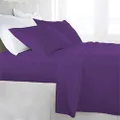 LUXOR 1000TC Egyptian Cotton Sheet Set (Flat Sheet, Fitted Sheet, One Pillowcase) Single/King Single/Double/Queen/King Size (King Single, Purple)