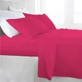 1000TC Egyptian Cotton Sheet Set (Flat Sheet, Fitted Sheet, Two Pillowcases) Single/King Single/Double/Queen/King Size (Queen, Hot Pink)