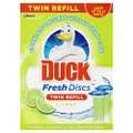 Duck Fresh Discs Twin Refill Toilet Bowl Cleaner, Citrus Scent, Disc Gel Refill with 12 Toilet Discs, 2 x 36mL Tubes