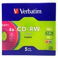 Verbatim CD-RW 700MB 5Pk Colour Slim Case 2x-4x
