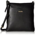 Calvin Klein Women's Lily North South Pebble Leather Crossbody, Black