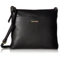 Calvin Klein Women's Lily North South Pebble Leather Crossbody, Black