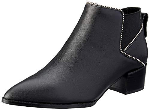 NUDE Women's La Rue Ankle Boot, Black Leather, 36 EU