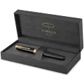 PARKER Sonnet Rollerball Pen, Black Lacquer with Gold Trim, Fine Point Black Ink (1931496)