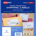 Avery Trueblock A4 Labels for Laser Printers - Printable Packaging, Shipping & Address Labels - Mailing Stickers - White, 200.7 x 93.1 mm, 300 Labels / 100 Sheets (959013 / L7155)