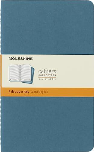 Moleskine - Cahier Notebook - Set of 3 - Ruled - Large - Brisk Blue