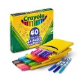 CRAYOLA 58-7861 40 Ultra-Clean Washable Markers, Fineline Markers, 40 Bold Colours, Super Washable, Long Lasting, Colouring & Drawing School Supplies, Great for Kids!