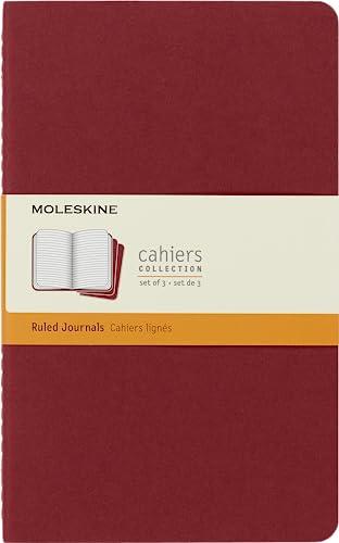 Moleskine Cahier Large Notebook Ruled 3 Pack Red