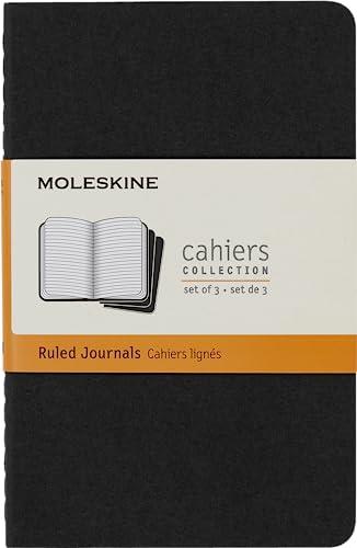 Moleskine S04894 Cahier Notebook - Set of 3 - Ruled - Pocket - Black, (QP311)