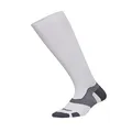 2XU Unisex Vectr Full Length Sock - Performance Compression Socks for Enhanced Comfort and Support - White/Grey - Size Medium 2 (Men's US Size 9-12, Women's US Size 10-13)