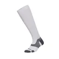 2XU Unisex Vectr Full Length Sock - Performance Compression Socks for Enhanced Comfort and Support - White/Grey - Size Medium 2 (Men's US Size 9-12, Women's US Size 10-13)