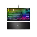 SteelSeries Apex 7 Red Linear Quiet Switch Mechanical Gaming Keyboard US Layout - OLED Smart Display - USB Passthrough & Media Controls - Per Key Prism RGB Illumination