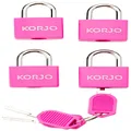 Korjo Luggage Locks 4-Pack Colourful, Includes 4 Travel Locks, Pink