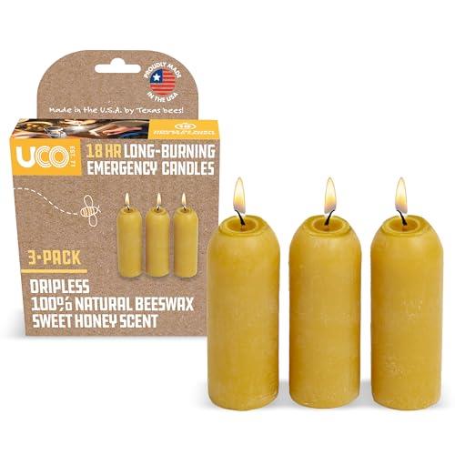UCO 12-Hour Natural Beeswax Candles - Candle Lantern - 3 Pack