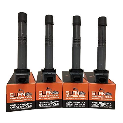 Pack of 4 - SWAN Ignition Coils for Honda Accord, Crosstour, CR-V & Odyssey