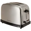 Russell Hobbs RHT12BRU Classic Toaster 2 Slice, Wide Bread Slots, Variable Browning Control, Faster Toasting Technology, Silver