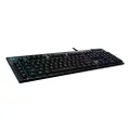 Logitech G815 LIGHTSYNC RGB Mechanical Gaming Keyboard with Low Profile GL Clicky key switch, 5 programmable G-keys, USB Passthrough, dedicated media control - Clicky,Black