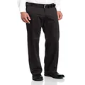 Lee Men's Comfort Waist Custom Straight Fit Flat Front Pant, Black, 40W x 32L