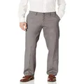 Lee Men's Total Freedom Stretch Relaxed Fit Flat Front Pant, Gray, 38W x 29L