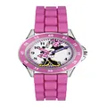 Minnie Mouse Kids' Analog Watch by Accutime - Pink Bezel, Strap & Dial, Time-Teacher Model MN1157, Minnie Pink, Analog Watch
