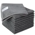 (10 pcs, Gray) - Microfiber Dish Cloths Ultra Absorbent Kitchen Dish Rags for Washing Dishes Fast Drying Cleaning Cloth Grey 10-Pack 12InchX12Inch