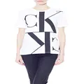 Calvin Klein Jeans Women's CKJ Mirrored Monogram ST YAF WHT WMN TEE, Bright White, L