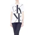 Calvin Klein Jeans Women's CKJ Mirrored Monogram ST YAF WHT WMN TEE, Bright White, L