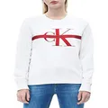 Calvin Klein Jeans Women's CKJ Taping Through MONOG YAF WHT WMN SWT, Bright White, L