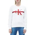 Calvin Klein Jeans Women's CKJ Taping Through MONOG YAF WHT WMN SWT, Bright White, L