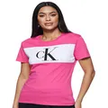 Calvin Klein Jeans Women's CKJ Blocking Monogram CK VGY PUR WMN TEE, Raspberry Sorbet, S
